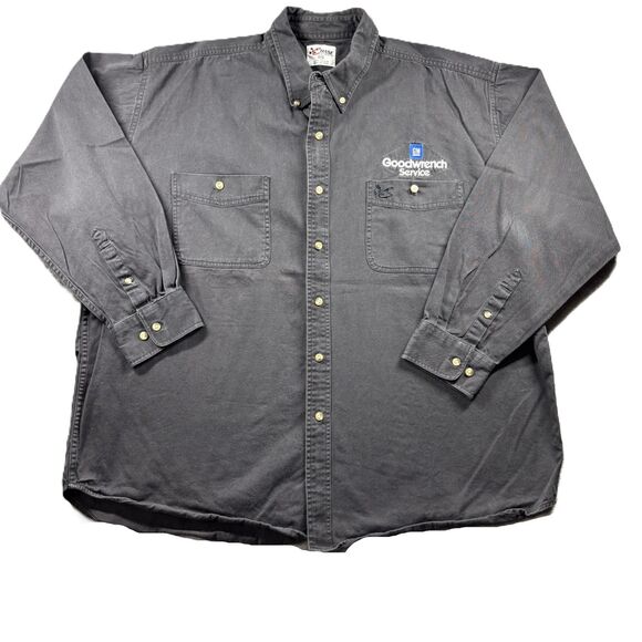 Chase GM Goodwrench Mechanic Work Shirt Button Up Long Sleeve Black XXL G243 - Picture 1 of 8